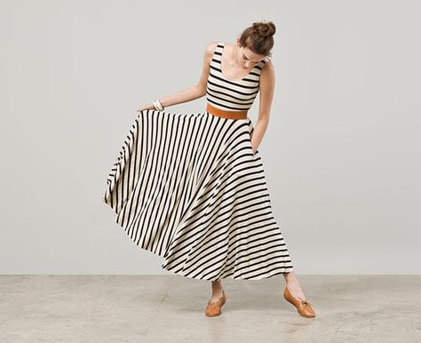 Cuteee Mode Pop, Vetements Clothing, Elegante Casual, Striped Maxi, Cream Dress, Mode Style, Mode Outfits, Moda Casual, Striped Dress