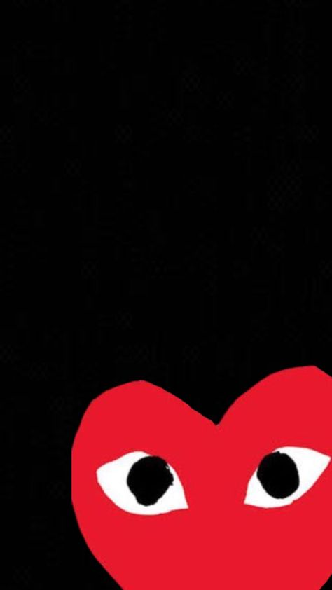 Comme Des Garcons Wallpaper Iphone, Comme Des Garcons Play Wallpaper, Red Kaws, Red Heart With Eyes, Comme Des Garcons Wallpaper, Cdg Logo, Cdg Heart Wallpaper, Cdg Wallpaper, Tiktok Pfps