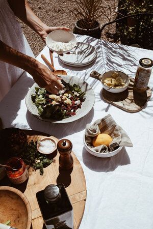 Mediterranean Table, Mediterranean Holiday, Calabrian Chili, Mediterranean Summer, Small Ceramic Bowl, Hot Pepper Sauce, Summer Salad Recipes, Grilled Shrimp, Summer Salad