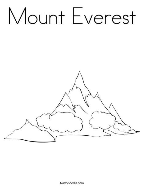 Mount Everest Coloring Page - Twisty Noodle M Is For Mountain, Operation Arctic Vbs, Gunung Everest, Everest Vbs, Mountain Printable, Mountain Sketch, Coloring Pages Nature, Monte Everest, Scripture Coloring