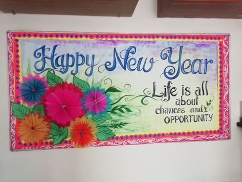 School notice board decoration New Year Notice Board Decoration, School Notice Board Decoration, Notice Board Decoration Ideas, School Notice Board, Notice Board Decoration, Board Decoration Ideas, Soft Board Decoration, Thoughts On Education, Album Cover Wallpaper Collage