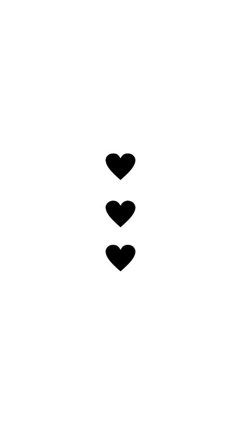 Three Tiny Heart Tattoo, Small Hearts Tattoo, Black Outline Heart, Black Heart Tattoo, Black Heart Tattoos, Tattoo Free, Simple Heart Tattoos, Motivational Tattoos, Tattoos On Side Ribs