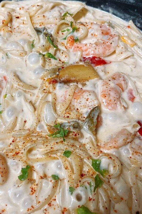 Zydeco Stomp Cajun Shrimp Alfredo | "Hold onto your hat and be prepared to take yourself on a culinary escape into the bayou with this Cajun Alfredo!" #pasta #pastarecipes #pastainspiration #pastadinner #pastaideas #pastadinner #pastaideas Zydeco Pasta, Cajun Shrimp Alfredo Pasta, Cajun Steak Alfredo Pasta, Cajun Shrimp And Sausage Pasta Alfredo, Trader Joe’s Cajun Alfredo, Cajun Shrimp & Steak Alfredo Pasta, Pasta Soup Recipes, Chicken Quesadilla Recipe, Shrimp Alfredo