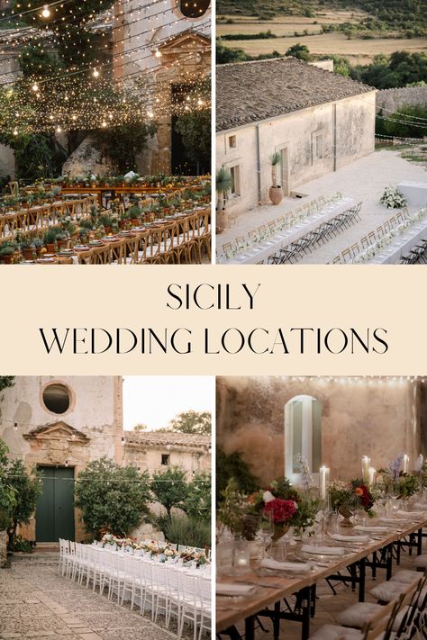 I created this list of most beautiful wedding venues in Sicily for all of you to help you find that one-in-a-lifetime fairy-tale wedding location. If you like me care as much about the venue itself as you do about the location and the surroundings, then this list is the right one for you! Cheap Italian Wedding Venues, Wedding In Sicily Italy, Palermo Wedding Sicily, Elope In Sicily, Affordable Italian Destination Wedding, Wedding Venues Sicily, Italian Wedding Ideas Inspiration, Sicily Italy Wedding, Sicily Wedding Theme