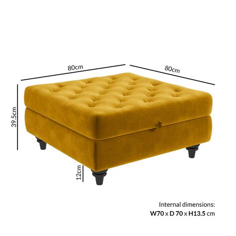 Mustard Ottoman, Yellow Ottoman, Footstool With Storage, Flat Renovation, Living Room Color Combination, Room Color Combination, Velvet Footstool, Ottoman Storage, Tufted Ottoman