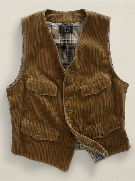 Vest Outfits Men, Corduroy Vest, Mens Vest Fashion, Leather Waistcoat, Home Bedding, Ralph Lauren Shop, Ralph Lauren Style, Vest Fashion, Vest Outfits