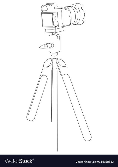 Camera Drawing, Continuous Line Drawing, Continuous Line, Creative Space, Tripod, Line Drawing, High Res, Easy Drawings, Png Images