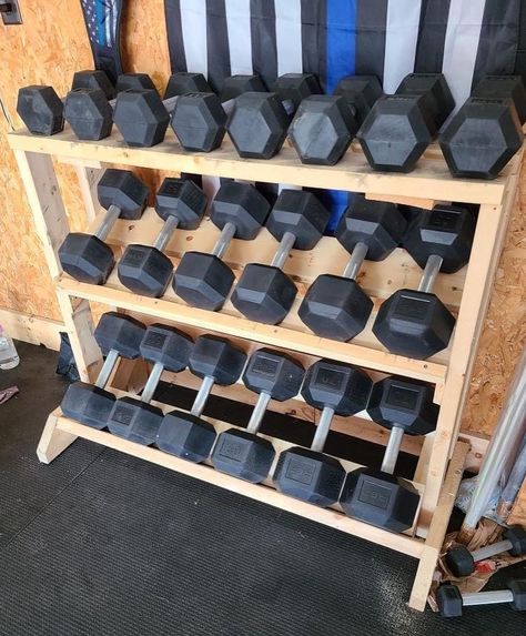 Dumbell Wooden Rack, Diy Wooden Weight Rack, Dumbbell Wall Rack, Wood Dumbbell Rack, Dumbell Stand Diy, Wooden Weight Rack, Homemade Weight Rack, Weight Rack Diy Home Gyms, Wood Weight Rack