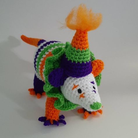 Clown Opossum Crochet Pattern PDF Digital Download read Item - Etsy Crochet Clown Rat, Crochet Clown Possum, Clown Opposum Crochet, Clown Possum, Clown Opossum, Opossum Crochet Pattern, Opossum Crochet, Crochet Opossum, Stuffed Animals Cute