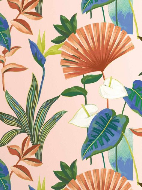 Hd Flowers, Tropical Illustration, Delicate Watercolor, Floral Interior, Coordinating Fabrics, Textile Prints, Tahiti, Fabric Collection, Upholstery Fabric