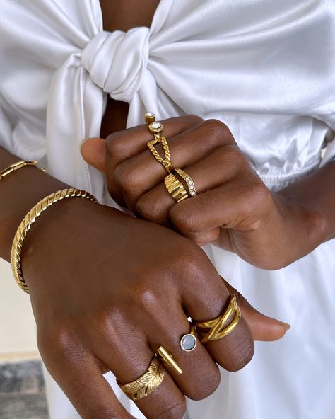 Class in section.🖊️ Gold Arm stacking 101 ✨ Click Link in bio for instant stack upgrade ! #Goldplatedjewellery #Goldfilled #goldvermeil #JewelleryinNigeria #jotd #tmavik Bracelets Stack Aesthetic, Chunky Gold Bracelet Stack, Gold Bracelet Stack Classy, Luxury Bracelet Stack Gold, Luxury Timeless Stackable Gold Bracelet, Luxury Stackable Gold Plated Bracelet, Maximalist Gold Bracelets, Jewelry Mood Board, Stacked Jewelry