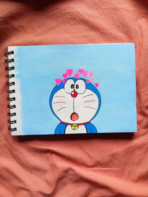 Doraemon Acrylic Painting, Drawing Ideas Doremon, Cute Doremon Drawing, Doraemon Doodle Art, Doremon Painting Ideas, Doremon Drawings Easy, Doraemon Canvas Painting, Doremon Drawing Cute, Doraemon Drawing