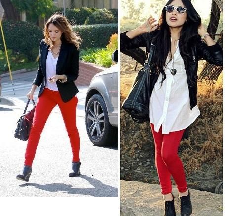 Blanco Outfits Rojos, Red Jeans Outfit, Outfit Pantalon Rojo, 60 Outfits, Casual Chic Outfits, Look Legging, Style Casual Chic, Outfit Primavera, Red Jeans