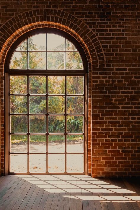 Arched Window on Brick Wall · Free Stock Photo Brown Brick Wall, Brick Apartment, Arch Window, Window Architecture, Brick Arch, Brown Brick, Apartment Projects, Arched Windows, Adobe Photoshop Lightroom