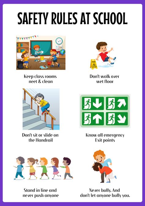 Safety Rules at School School Safety Lesson Plans, School Rules And Regulations, Safety Rules At Home For Kids Poster, Public Safety Worksheets For Grade 3, Safety Rules At School Pictures, Safety At School For Kids, Safety At School Posters, Safety Rules At School Poster, Safety Rules Worksheet For Grade 1