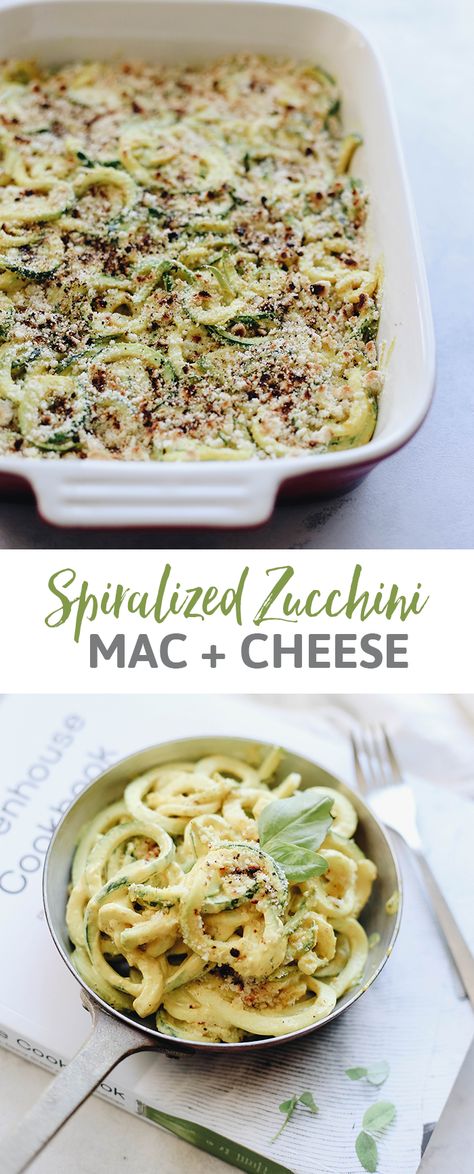 Mac and cheese just got a healthy makeover with this spiralized zucchini mac and cheese recipe! Seasonal zoodles are coated with a vegan cheeze sauce and topped with a delicious oat crumble for your next weekday dinner! Side Dishes Zucchini, Dairy Free Side Dishes, Crumb Crust, Spiralized Zucchini, Zoodle Recipes, Weekday Dinner, Oat Crumble, Spiralizer Recipes, Mac And Cheese Recipe