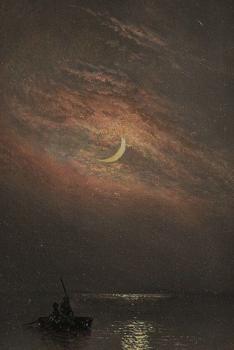 (1) Home / Twitter Eclipse Art, Crescent Moon Art, Dark Acadamia, Charles Henry, Moonlight Painting, Moonlight Sonata, Aesthetic Space, Moon Painting, Night Scene