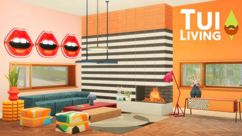 Tui Living | Kiwisim4 on Patreon Small Dinner Table, Sims 4 Custom Content Patreon, Sims 4 City Living, Sims Pets, Sims Stories, Sims 4 Mm Cc, Eclectic Furniture, Sims 4 Mm, Sims 4 Cc Packs