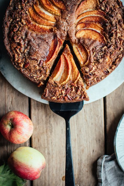 apple pecan cinnamon swirl coffee cake — the farmer's daughter | let's bake something Apple Pecan Cake, Cinnamon Swirl Coffee Cake, Apple And Almond Cake, Apple Crisp Cheesecake, Bake Something, Pecan Cake, Cake Photography, 9x13 Baking Dish, Cinnamon Swirl