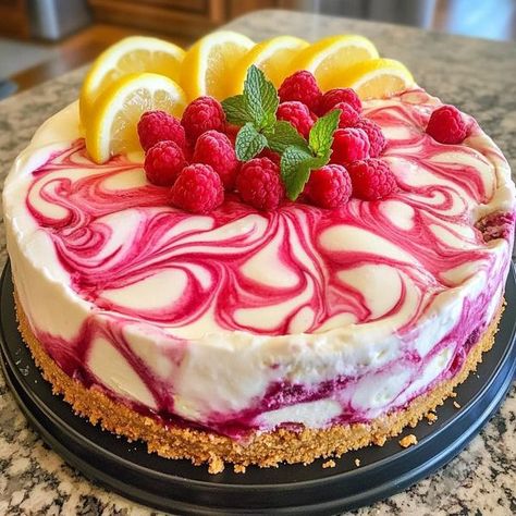 Cheesecake Ice Cream Cake, Raspberry Swirl Cheesecake, Cheesecake Bar, Swirl Cheesecake, Cheesecake Ice Cream, Lemon Raspberry, Take The Cake, Cheesecake Bars, Good Recipes