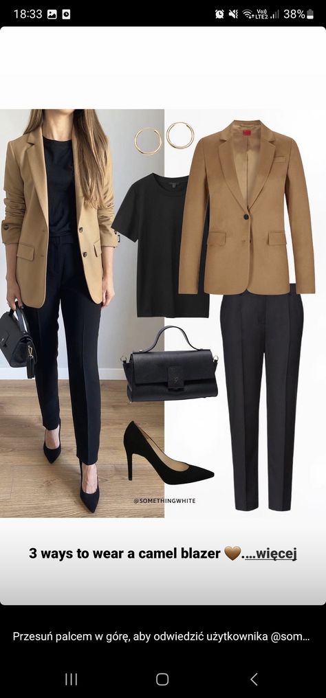 Blazer Outfits Women, Office 2023, Smart Casual Blazer, Outfit Trabajo, Women's Spring Fashion, Smart Casual Work Outfit Women, Outfit Office, Camel Blazer, 3 Ways To Wear