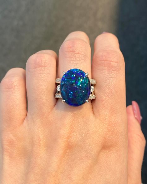 Follow @desireegems for more jewellery Swipe left to see more videos and photos. Photos & videos taken with lighting. Main stone : Australian Black Opal 12.64ct Side stone : 34 pieces Natural Diamonds 0.62ct Metal : Platinum 900 Ring size : HK14 | US6.25 (Free resizing) #jewelry #opalring #australianblackopal #ethiopianopal #healingjewelry #fashion #accessories #jewelrylover #jewelryaddict #luxuryjewelry #jewelrygram #artisanjewelry #uniquejewelry Australian Black Opal, Healing Jewelry, Black Opal, Jewelry Lover, Opal Rings, Ethiopian Opal, Artisan Jewelry, Luxury Jewelry, Natural Diamonds