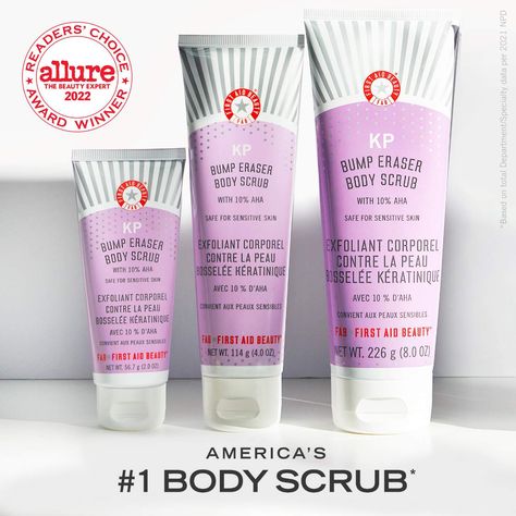 Shop First Aid Beauty’s KP Bump Eraser Body Scrub with 10% AHA at Sephora. This body scrub exfoliates to reveal healthier-looking skin. Bump Eraser Body Scrub, Kp Bump Eraser, Bump Eraser, Beauty Ad, Licorice Root Extract, First Aid Beauty, Beauty Boutique, Flaky Skin, Chemical Peel