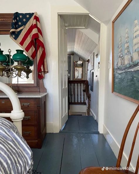 Nautical Interior, Nautical Bedroom, Under The Knife, Upstairs Bedroom, Patriotic Decor, Lake Cottage, Remodels, House Goals, House Inspo