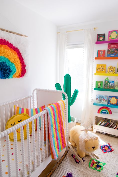 Arlo’s Favorite Books Right Now (At 2 Years Old!) | studiodiy.com Rainbow Decor, Nursery Room Design, Nursery Room Inspiration, Kids Room Inspiration, Old Room, Baby Room Design, Rainbow Nursery, Nursery Baby Room, Toddler Bedrooms