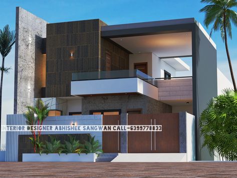 Courtyard House Front Elevation, Corner Elevation Design Modern, Corner Lot House Design, Corner House Elevation Design, Corner House Design, Single Floor House Design Modern, House Single Floor, Corner Elevation, Modern Exterior House