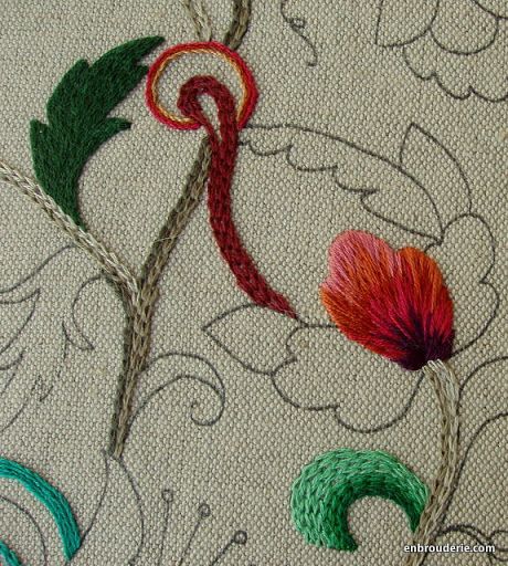 This post provides a rather long answer to my lovely reader Wendy’s question from the last post. Here is the photo of the petal from a distance. Here is the petal next to a ruler. The ruler i… Chenille Embroidery, Blending Colors, Suzani Embroidery, Jacobean Embroidery, Clothing Embroidery, Long And Short Stitch, Crewel Embroidery Kits, Embroidery Tutorial, Embroidery Stitches Tutorial