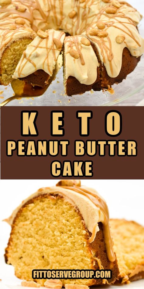 close up images of a keto peanut butter bundt cake. Keto Bundt Cake, Peanut Butter Bundt Cake, Butter Bundt Cake, Keto Peanut Butter, Sugar Free Baking, Low Carb Peanut Butter, Postre Keto, Peanut Butter Cake, Peanut Butter Frosting