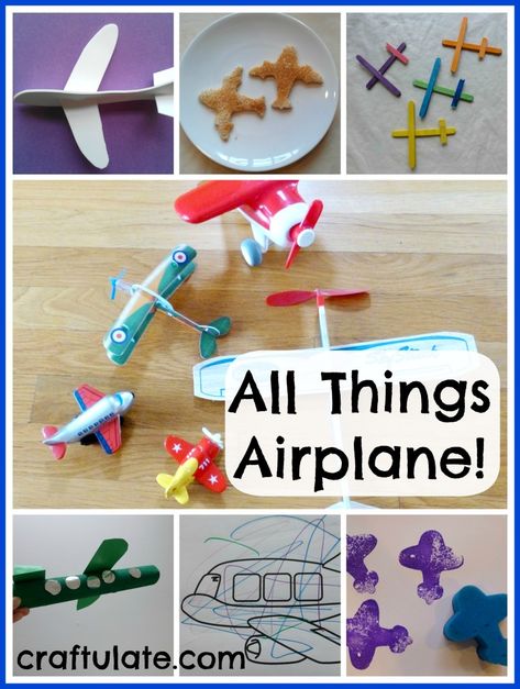 Craftulate: All Things Transport! (Planes, cars, boats, tractors etc) Kids Airplane Activities, Airplane Craft, Plane Crafts, Airplane Activities, Airplane Crafts, Transportation Crafts, Transportation Preschool, Crafts And Activities For Kids, Airplane Theme