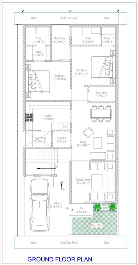 23 X 50 House Plan, 27 X 50 House Plan, 2bhk Plan Layout, 30x 60 House Plans, 23×50 House Plan, 30 By 50 House Plans Design, 27x50 House Plan, 25×60 House Plan, 30 X 60 House Plans Layout