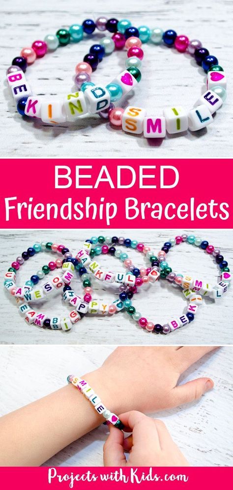 Friendship Bracelets For Classroom, Kids Beads Bracelets, Friendship Bracelets For Kids, Beaded Friendship Bracelets, Kids Bead Bracelet, 2023 Crafts, Bracelets For Kids, Preschool Spring, Friendship Activities