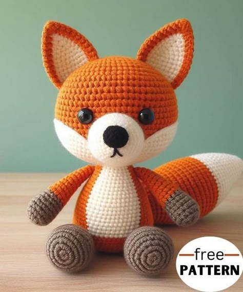 CROCHET FOX Crochet Fox Pattern Free, Fox Amigurumi Pattern, Witch Amigurumi, Amigurumi Fox Pattern, Amigurumi Characters, Fox Amigurumi, Crocheted Fox Pattern, Fox Toys, Amigurumi Fox