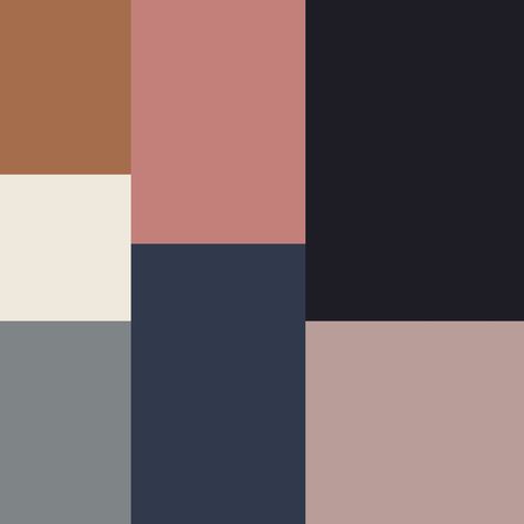 My wardrobe color palette: cognac brown, creamy whites, grey, rosey muted pinks, navy blue, black and pink-greys. Brown And Blue Living Room, Brown Living Room Decor, Black Color Palette, Pink Color Schemes, Pink Living Room, Grey Color Palette, Color Palette Pink, Trendy Living Rooms, Brown Living Room