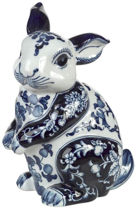 Rabbit Shaped Porcelain Money Bank Dutch Pottery, Create Room, Bunny House, Small Item Storage, Hand Painted Decor, Blue Home, Money Bank, Beautiful Aesthetic, Blue Home Decor