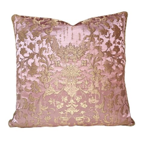 This pretty throw pillow cushion cover is handmade using Rubelli silk jacquard fabric - Les Indes Galantes pattern - in pink and gold color, backed with gold Rubelli fabric The cover has a zipper closure for easy removal when ready to wash   (The pillow form is not included) Please consider that photo may slightly different from actual item in terms of color due to the lighting during photo shooting, limitations of  digital cameras, and the relative inconsistencies of various display monitors. Pink And Gold Home Decor, Vintage Room Inspo, Rubelli Fabric, Pretty Throw Pillows, Kawaii Room Ideas, Gold Room Decor, Pink Cushion Covers, Gold Pillow, Colorful Room Decor