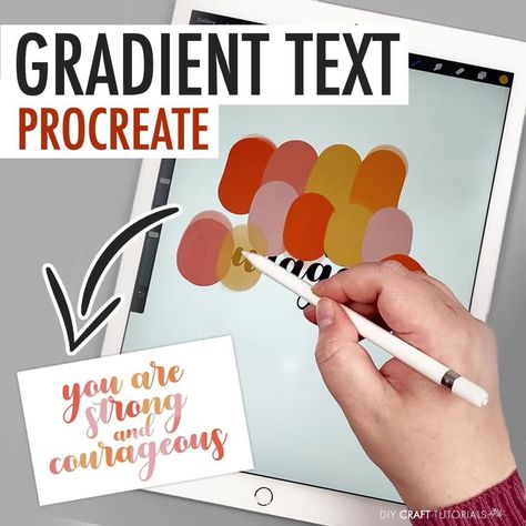 Procreate Text, How To Do Ombre, Text Tutorial, Colour Gradient, Procreate Brushes Free, Procreate Lettering, Procreate Tutorial, Diy Craft Tutorials, Gradient Design