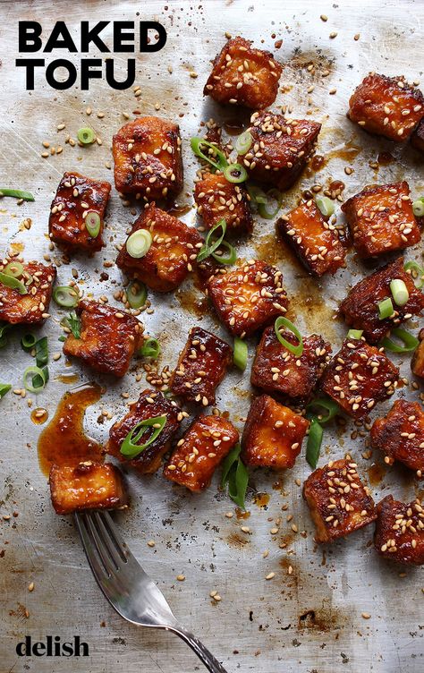 Baked Tofu Recipes Healthy, Baked Tofu And Veggies, Tofu Glaze Recipes, Baked Tofu Marinade, Glazed Tofu Recipes, Tofu Glaze, Baked Tofu Recipes, Tofu Recipes Baked, Tofu Baked