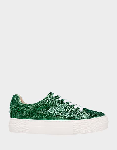 SB-SIDNY EMERALD Rhinestone Sneaker | Women’s Lace Up Sneakers – Betsey Johnson Best Dress, Dress Flats, Lace Up Sneakers, Lacing Sneakers, Blue Jewelry, Flat Sneakers, Slipper Boots, Platform Sneakers, Blue Shoes