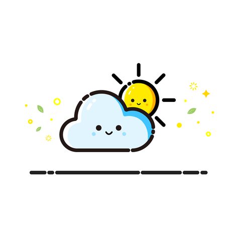 Weather Icon. Are you happy today? on Behance Cute Weather Icons, Weather Icon, Cloud Icon, Icon Cute, Weather Icons, Good Weather, Cute Icon, Doodle Icon, Happy Today