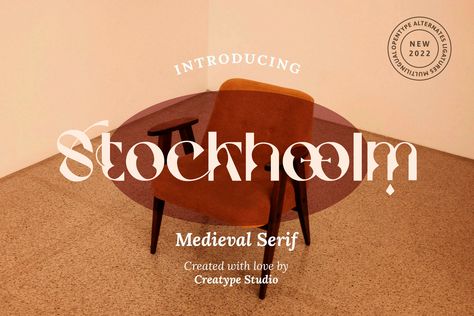 STOCKHOOLM MEDIEVAL SERIF- FREE FONT on Behance Writing Styles Fonts, Font Trends, Medieval Font, Create Your Own Book, Trending Fonts, Gothic Fonts, Professional Fonts, Decorative Lines, Retro Font