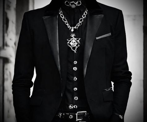 Gothic Prom Outfits Men, Black And Silver Suit, Goth Prom Suit Men, Gothic Suit Mens, Emo Suits Men, Black Suit For Men, Goth Suit Men, Formal Gothic Outfit Men, Goth Groom