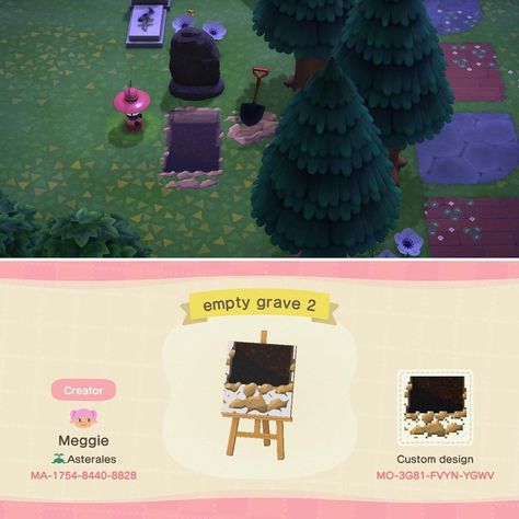 Acnh Halloween Code, Grave Design, Acnh Halloween, Amiibo Cards, Nintendo Switch Animal Crossing, Creepy Animals, Motif Acnl, Animal Crossing 3ds, Animal Crossing Memes