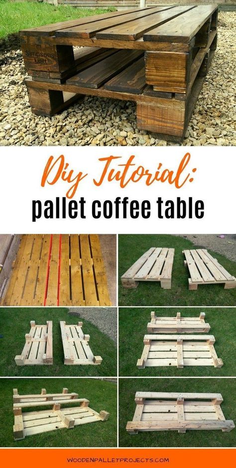 Easy Diy Pallet Projects For Beginners, Outdoor Coffee Table Diy, Exterior Moodboard, Pallet Table Outdoor, Diy Pallet Coffee Table, Pallet Coffee Table Diy, Wooden Pallet Coffee Table, Diy Pallet Decoration, Pallet Table Diy