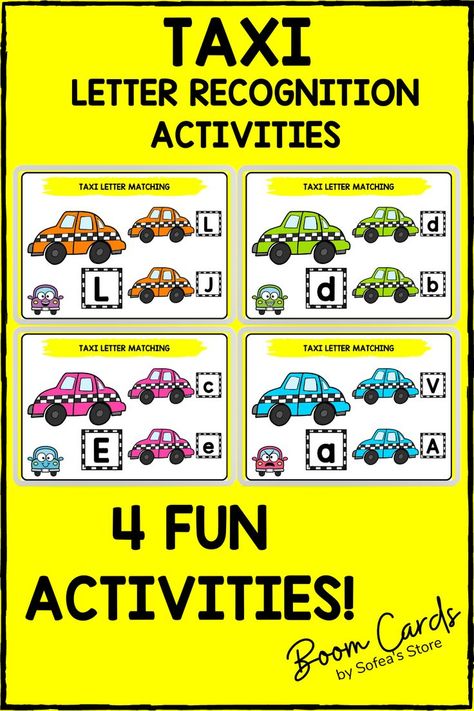 Math For Preschool, Letter Recognition Activities, Transportation Preschool, Fine Motor Skills Activities, Motor Skills Activities, Letter Matching, Counting Activities, Skills Activities, Letter Recognition