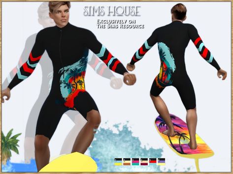 The Sims Resource - MEN'S SURFING SUIT Surfing Suit, Sims 1, School Uniforms, Sims 4 Clothing, Sims House, Animal Skin, Maxis Match, The Sims Resource, Sims Resource