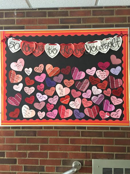 February Ra Programs, Valentines Day Bulletin Board Ideas Ra, Bulletin Board College, Ra Programming, Ra Decorations, Ra Inspiration, Ways To Love Yourself, College Bulletin Boards, Valentines Day Bulletin Board